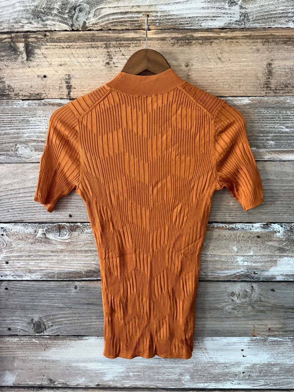 M.M.LaFleur Montean Cascade Knit Top | Size Small | Caramel